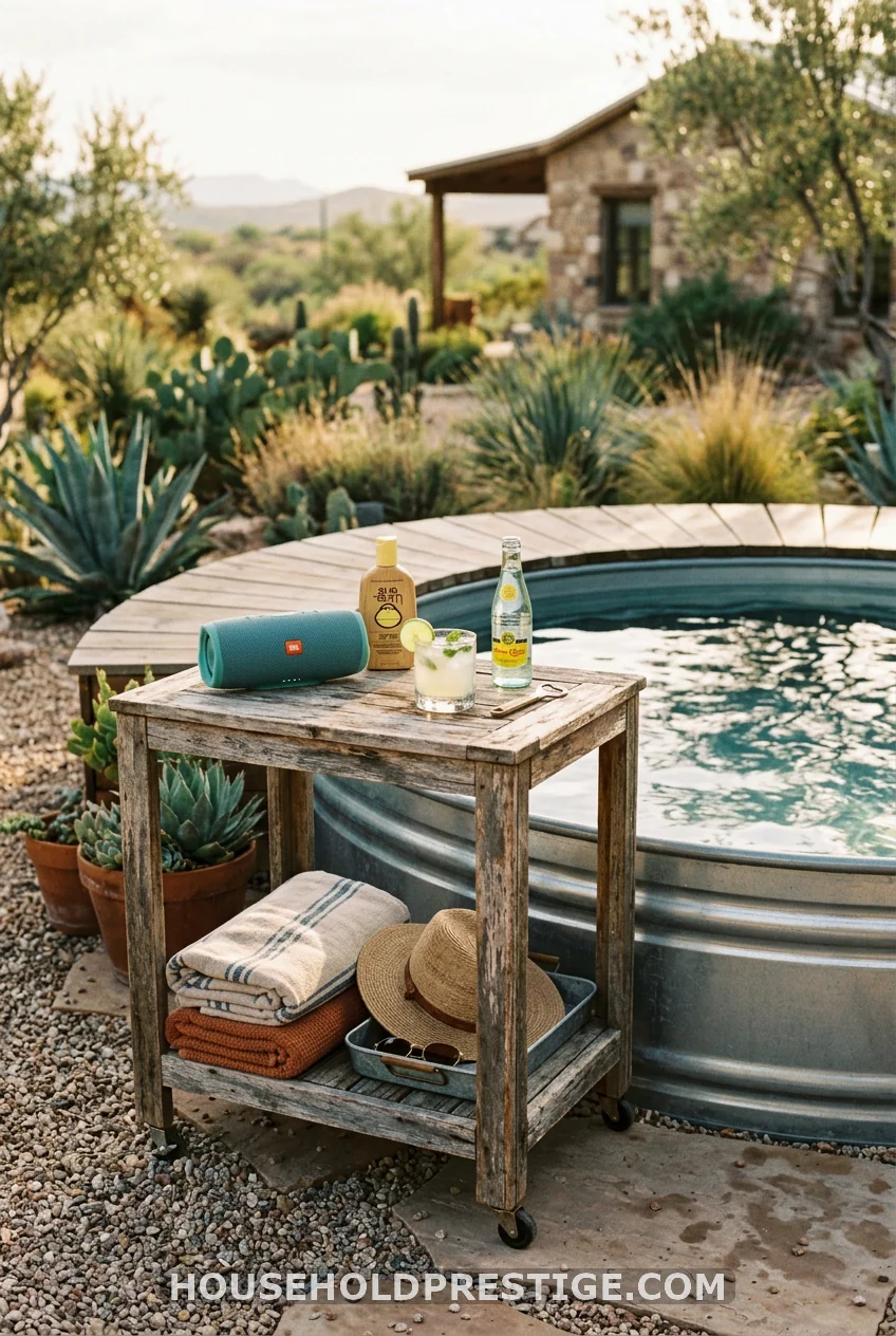 A Poolside Bar Cart Changes the Energy