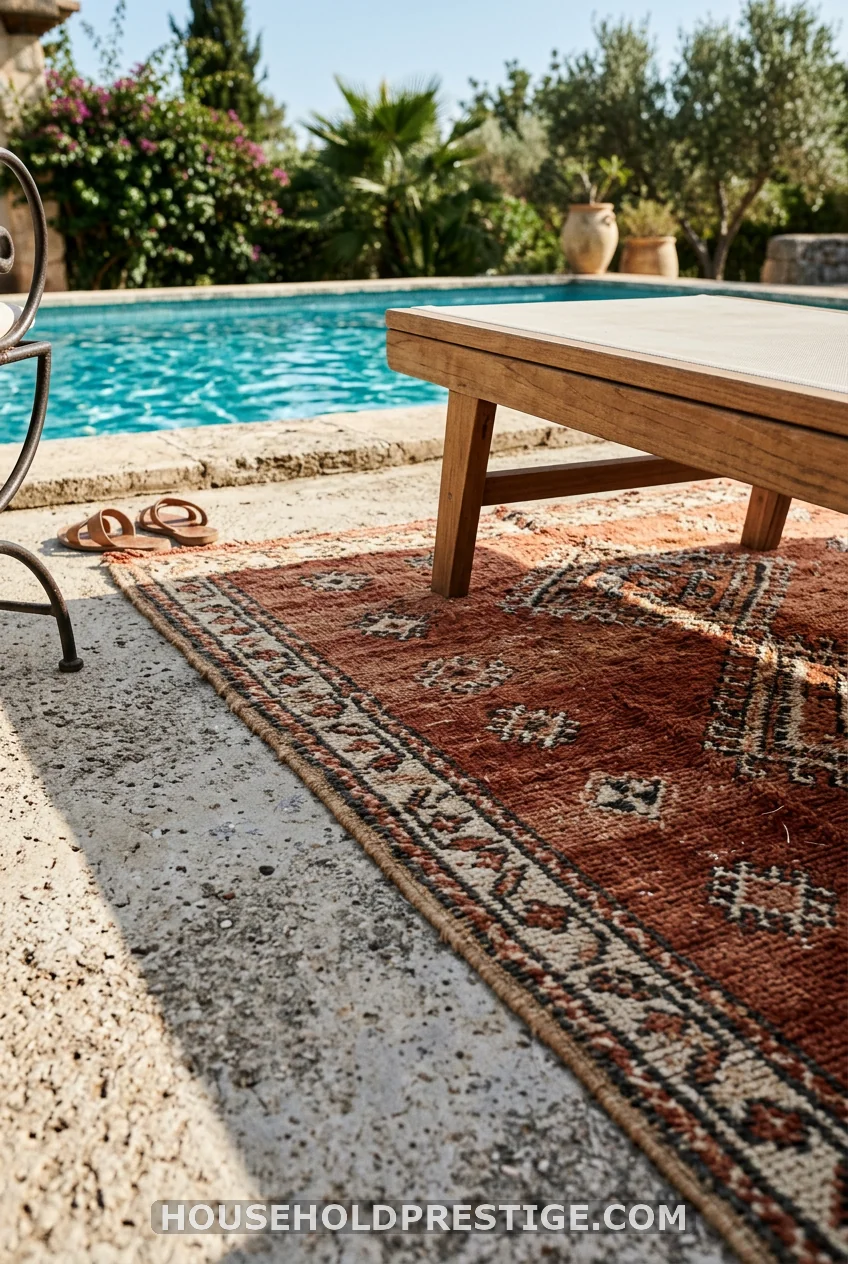 Outdoor Rug Color and Pattern Guide for Pool Decks