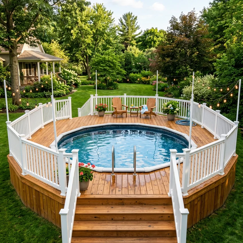 17 Picture-Perfect Deck Ideas for an Above Ground Pool (Most DIY for Under $2K)