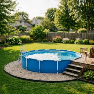diy above ground pool landscaping featured image