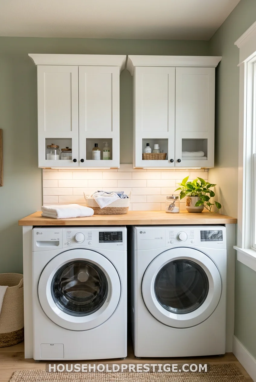 Upper Cabinets Over the Washer and Dryer