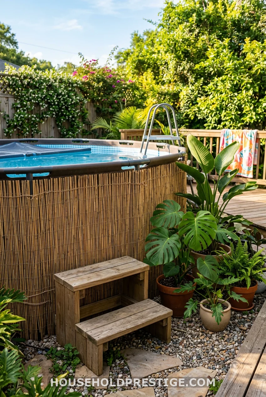 Reed Fence Pool Skirting