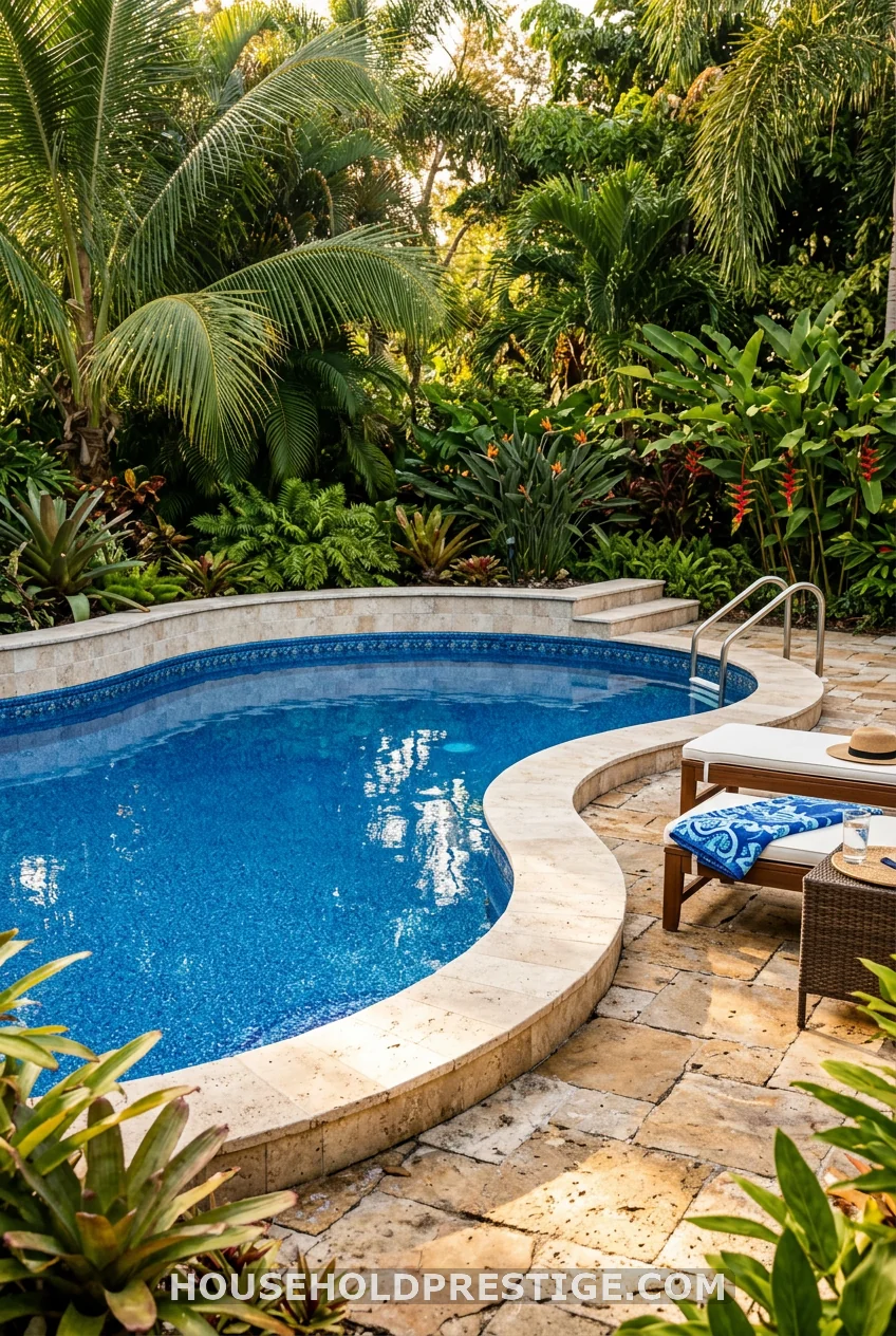 Vinyl Liner With Stone Coping