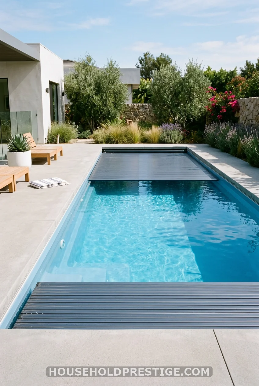 Rectangular Pool With Auto Cover