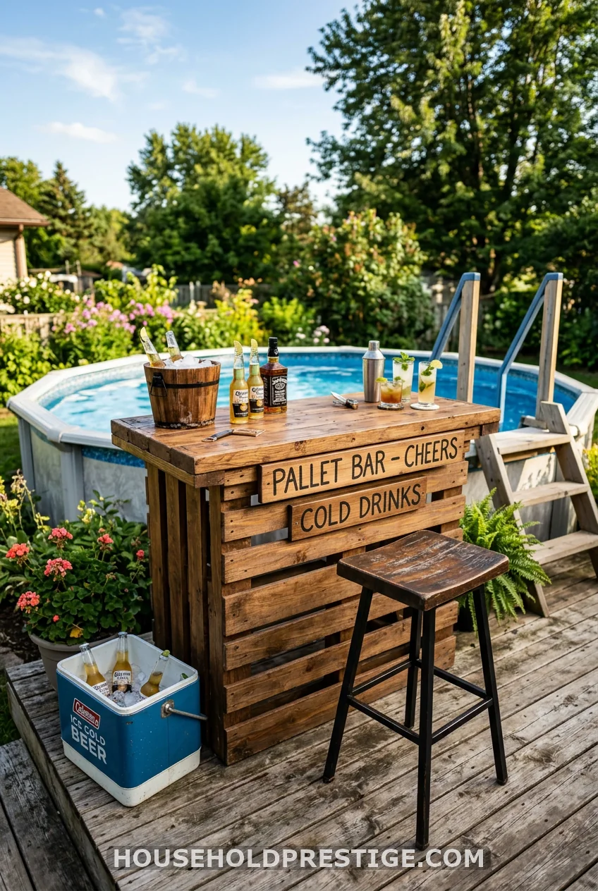 DIY Poolside Bar from Pallets