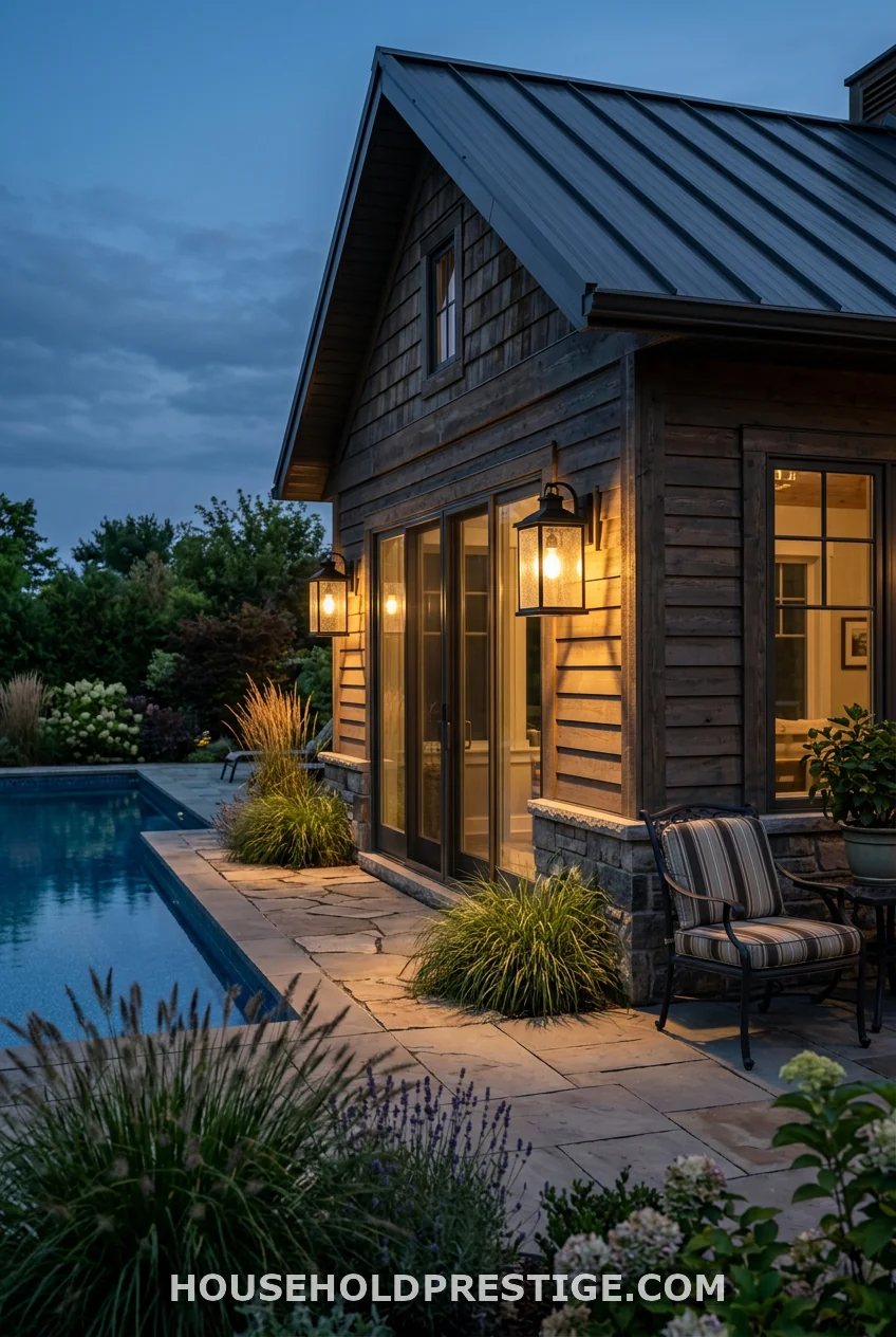 Wall Sconces on the Pool House