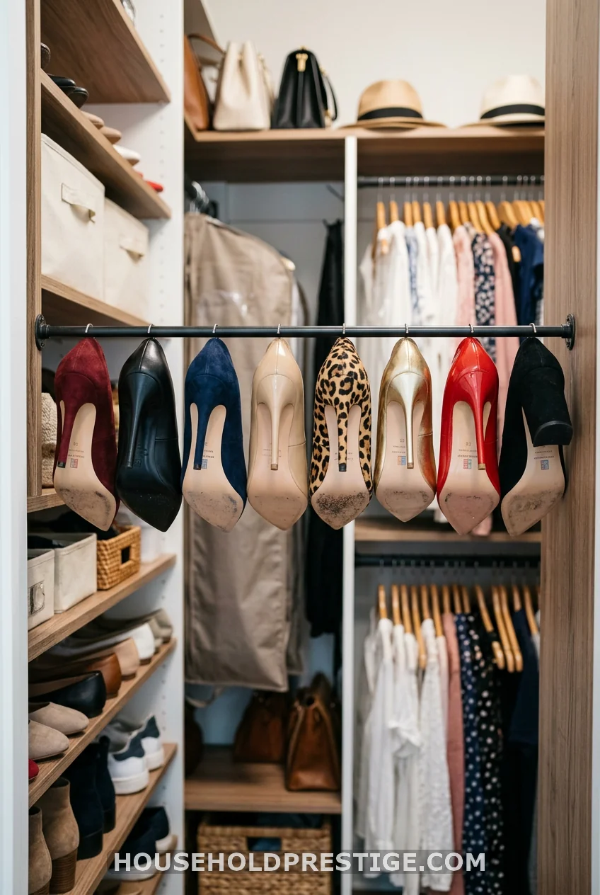 Display Heels on a Tension Rod