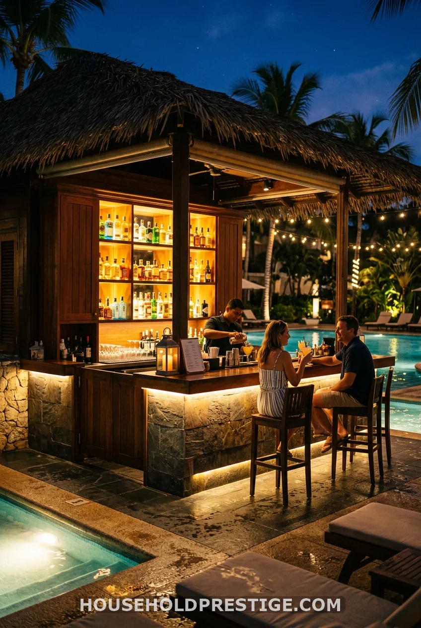 Backlit Poolside Bar