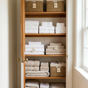 linen closet organization featured image