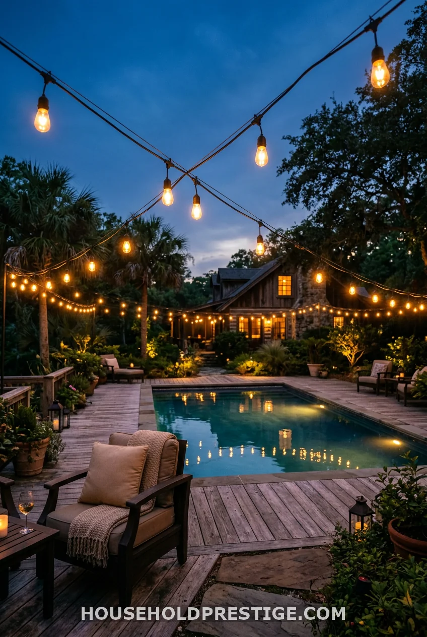 String Lights Draped Overhead