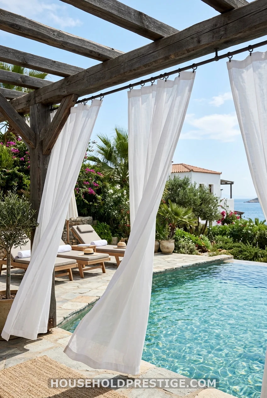 Outdoor Curtains on a Pergola