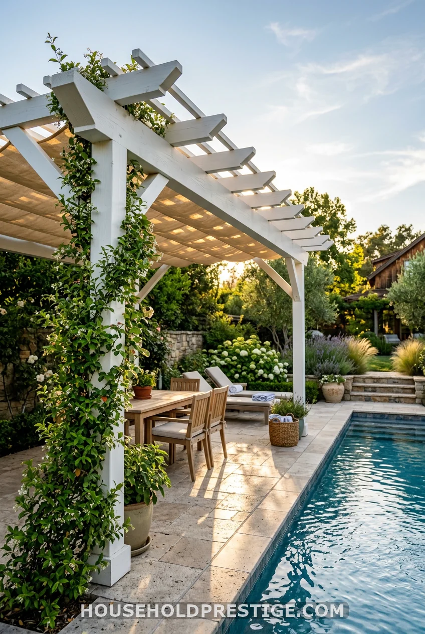 Pergola With a Retractable Canopy