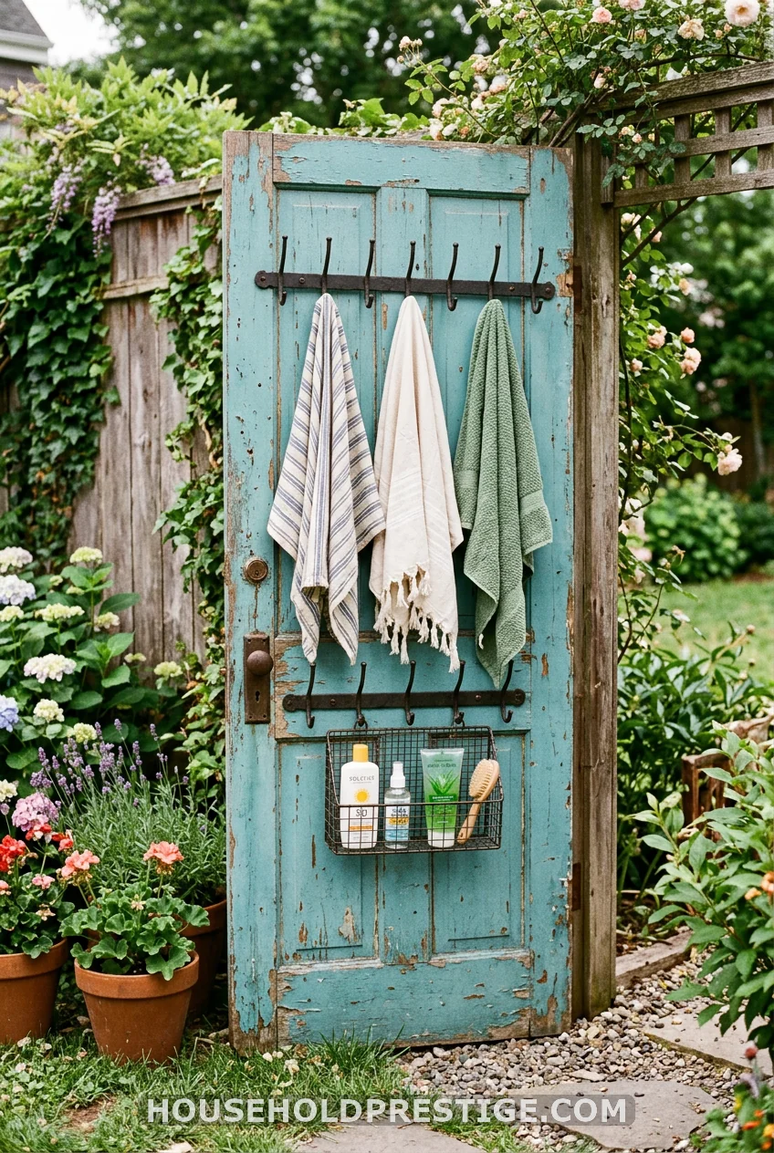Repurpose a Door Into a Towel Station