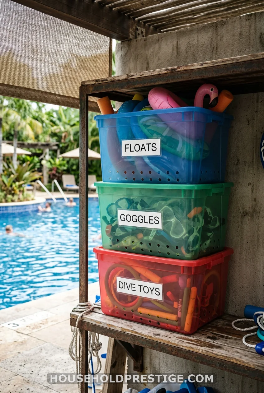 Sort Toys With Labeled, Drilled Bins
