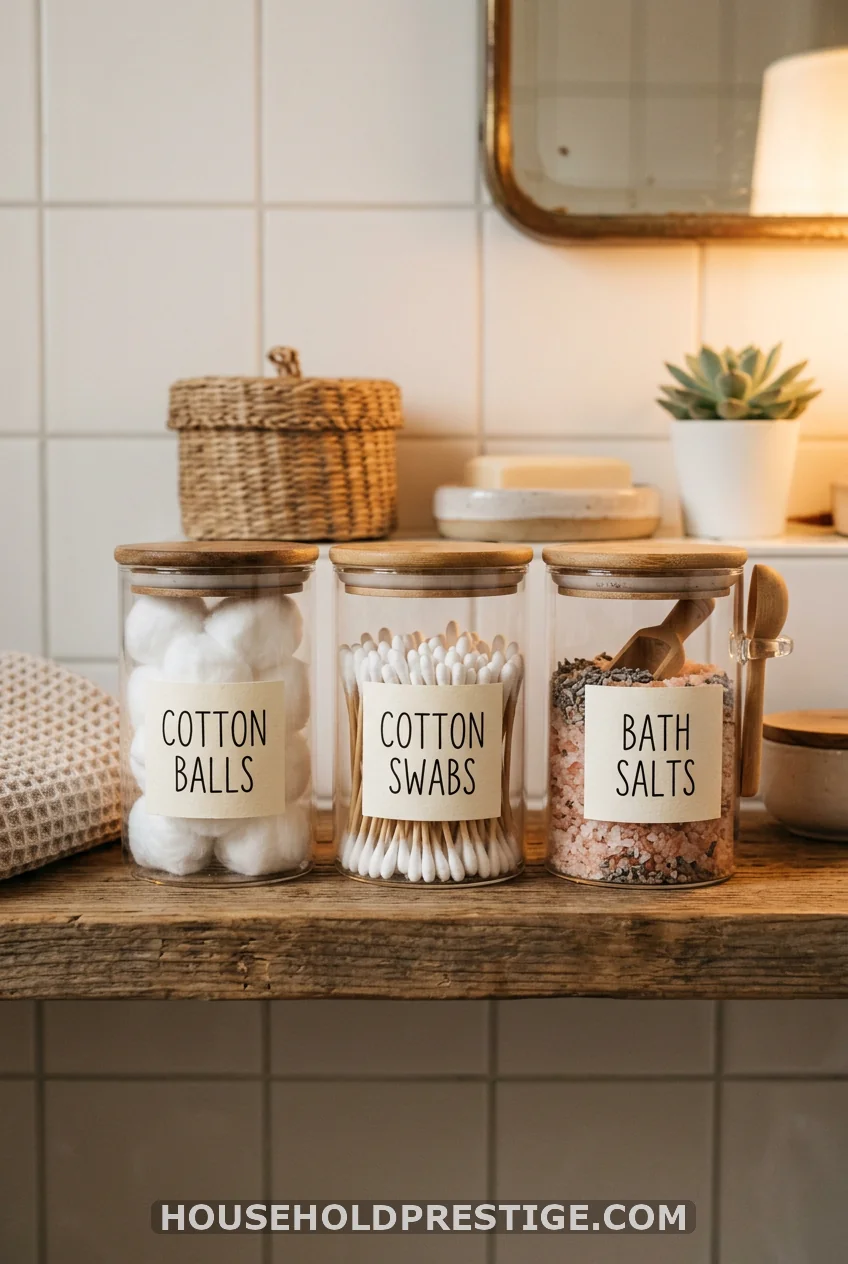 Store Small Items in Labeled Glass Jars