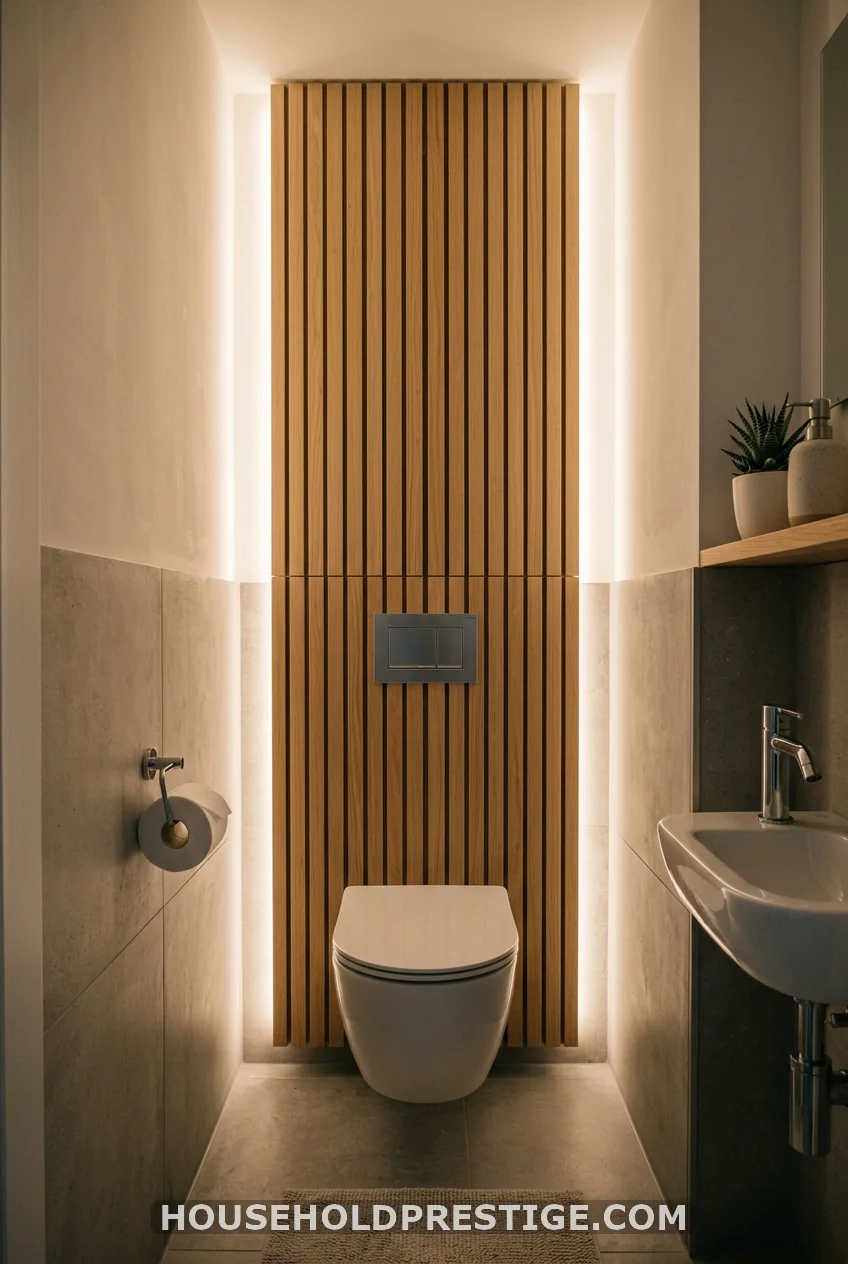 Add a Backlit Panel Behind the Toilet