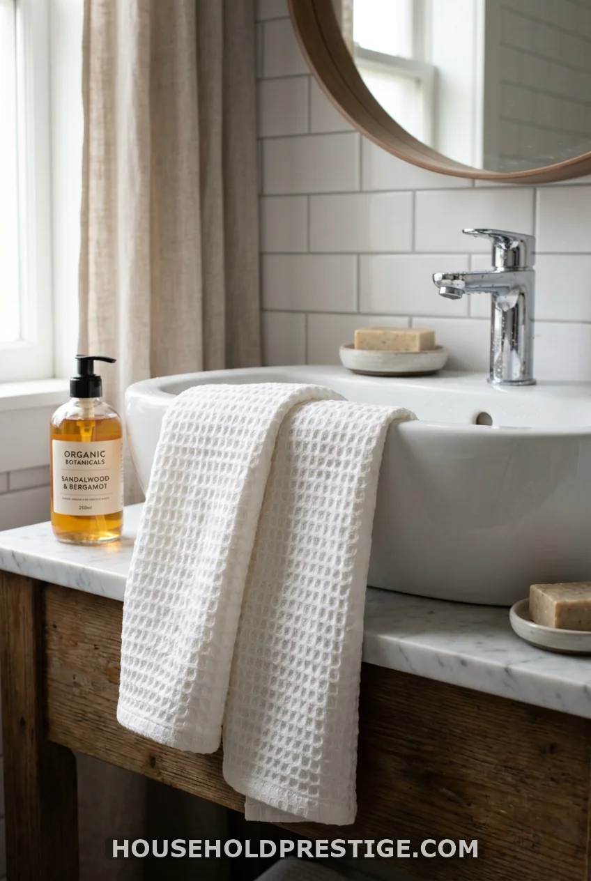 Add texture with a waffle-weave hand towel