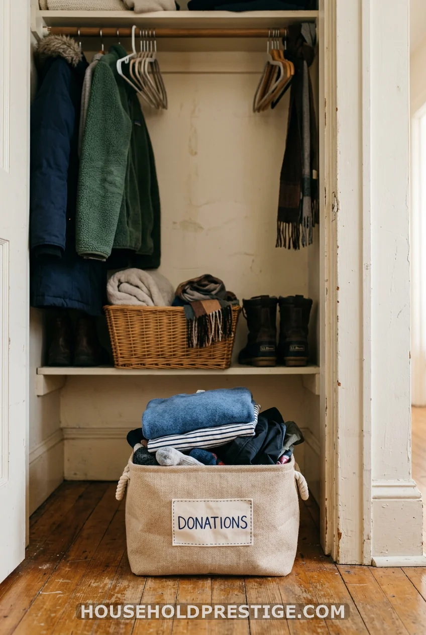 Keep a "Donate" Basket Inside the Closet
