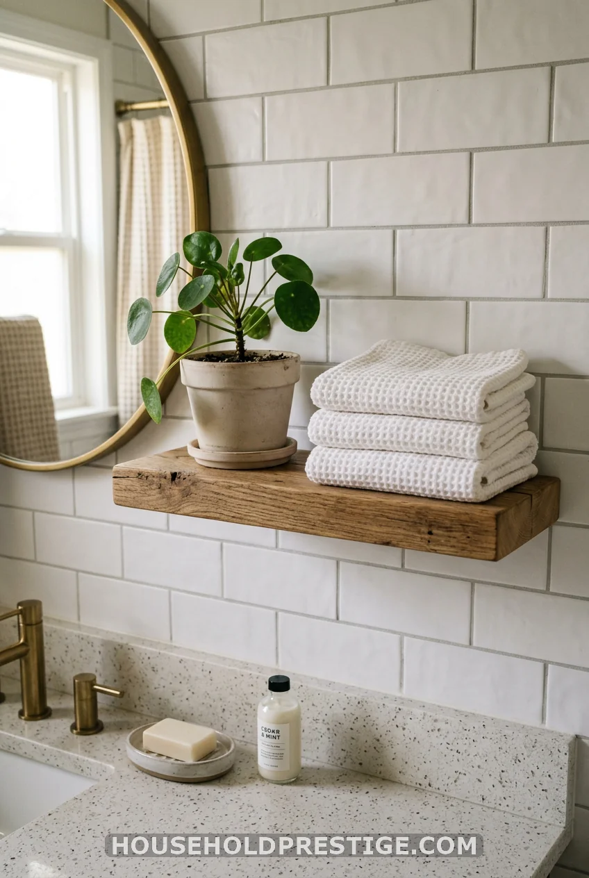 Install a Small Floating Shelf Above the Counter