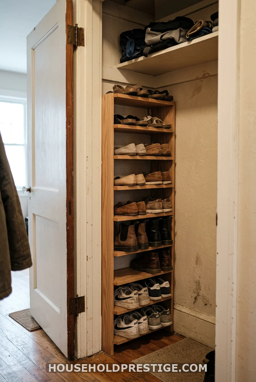 Turn Unused Corners Into Vertical Shoe Storage