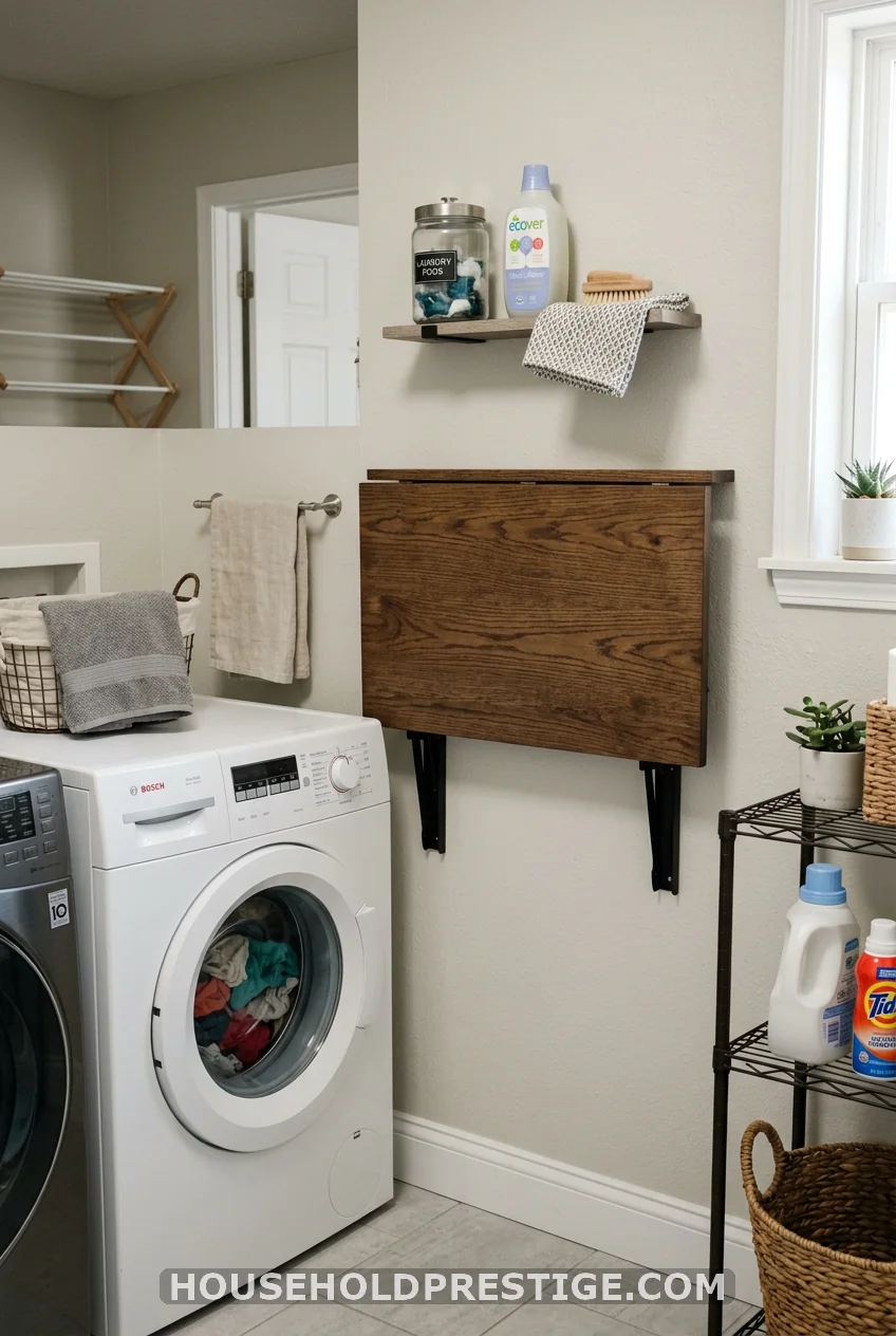 Add a Fold-Down Shelf for Folding Laundry