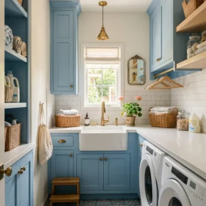 blue laundry room ideas featured image