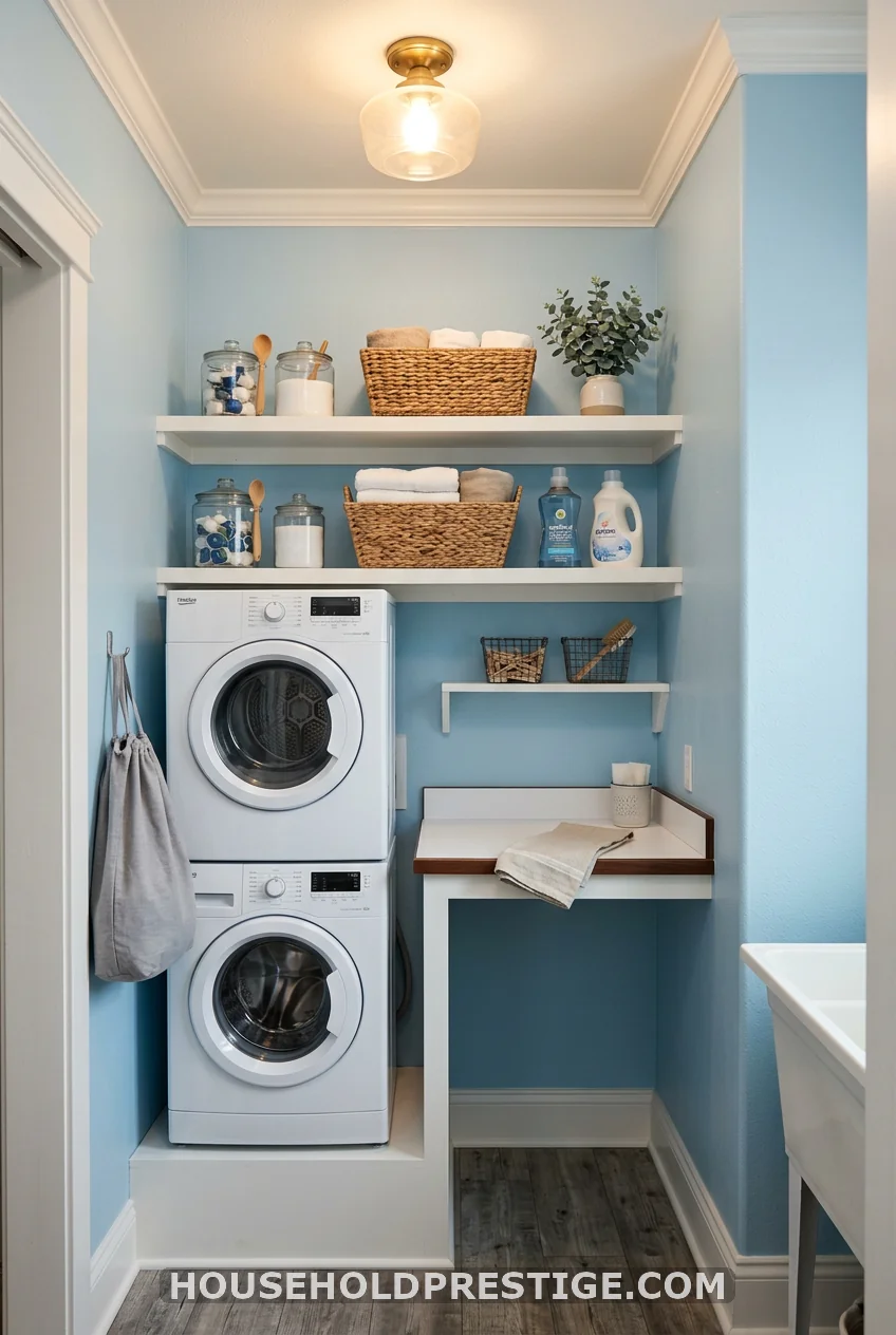 Sky Blue Walls for a Windowless Room