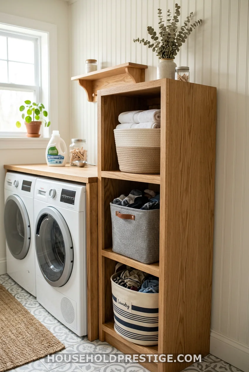 Build a Tiered Shelf for Laundry Baskets