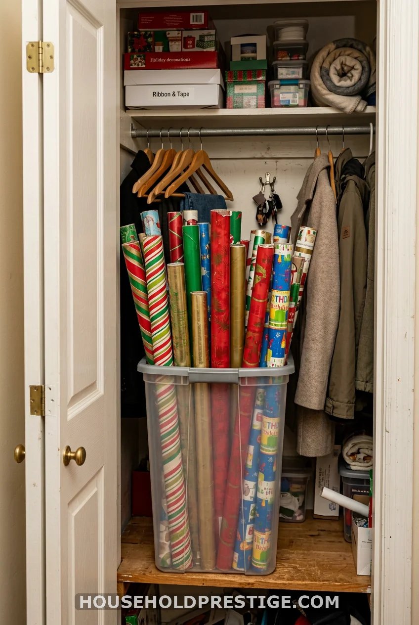 Store Wrapping Paper Vertically, Not Flat