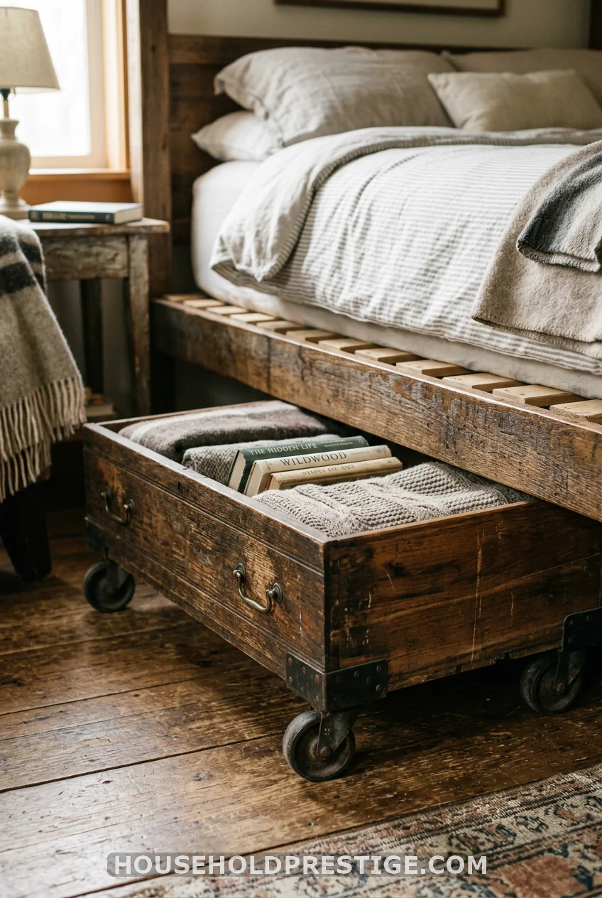 Repurposed Dresser Drawers on Casters