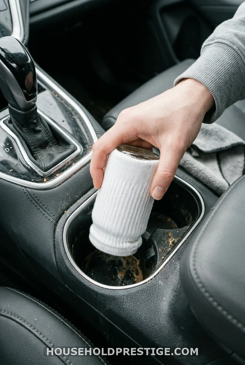 Twist a Sock Into a Cup Holder Scrubber