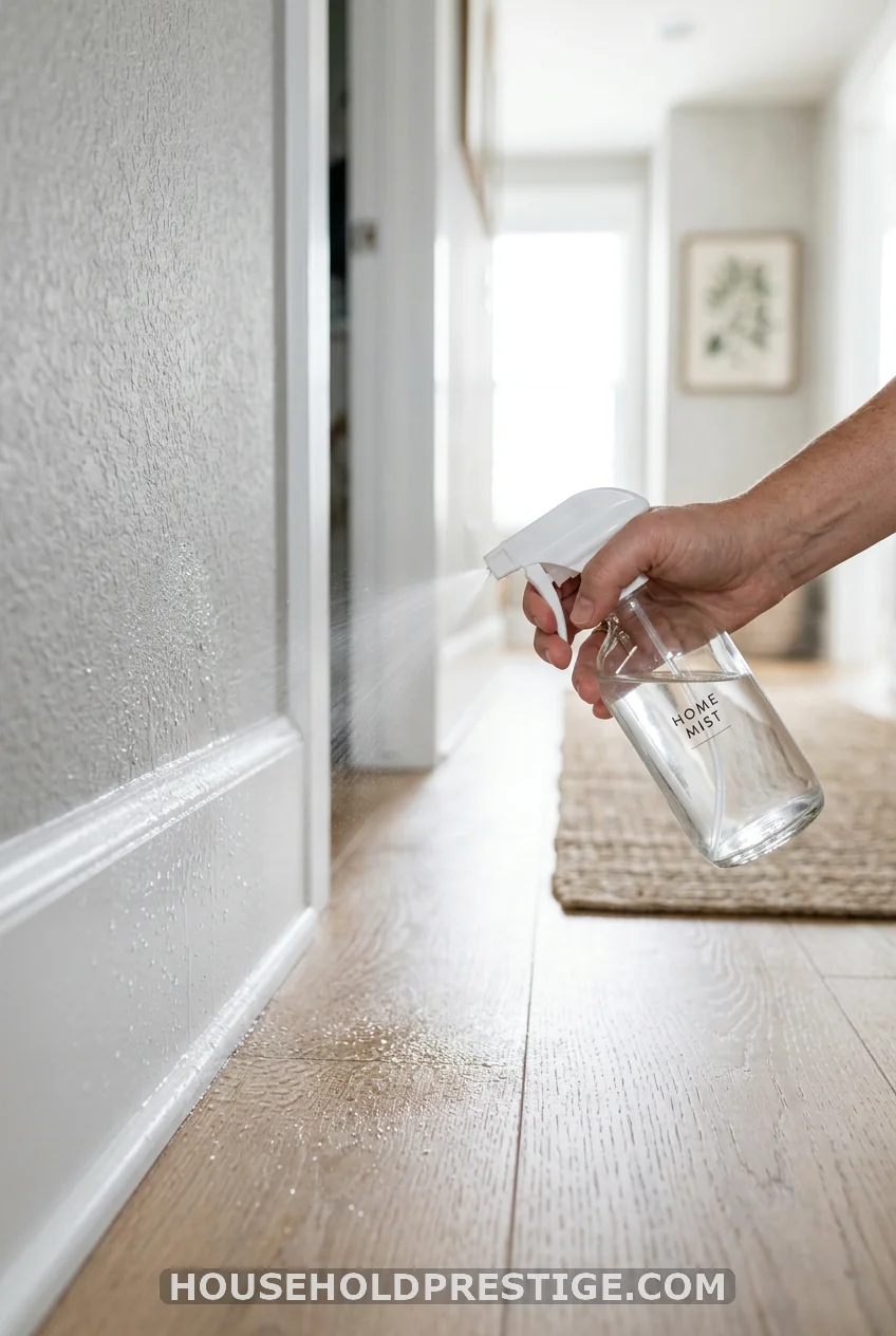 Step 2: Spray The Baseboard With Water