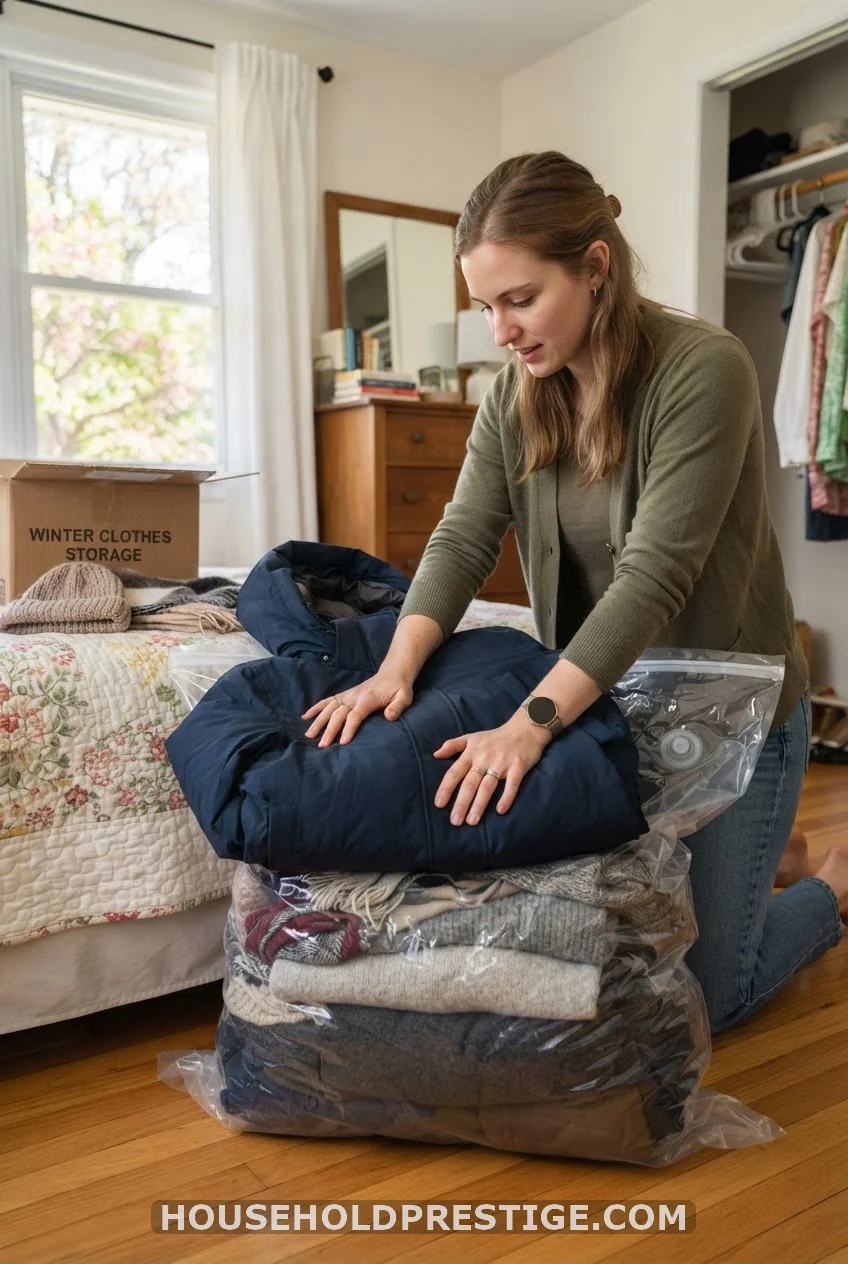 The "One Touch" Rule for Off-Season Clothes