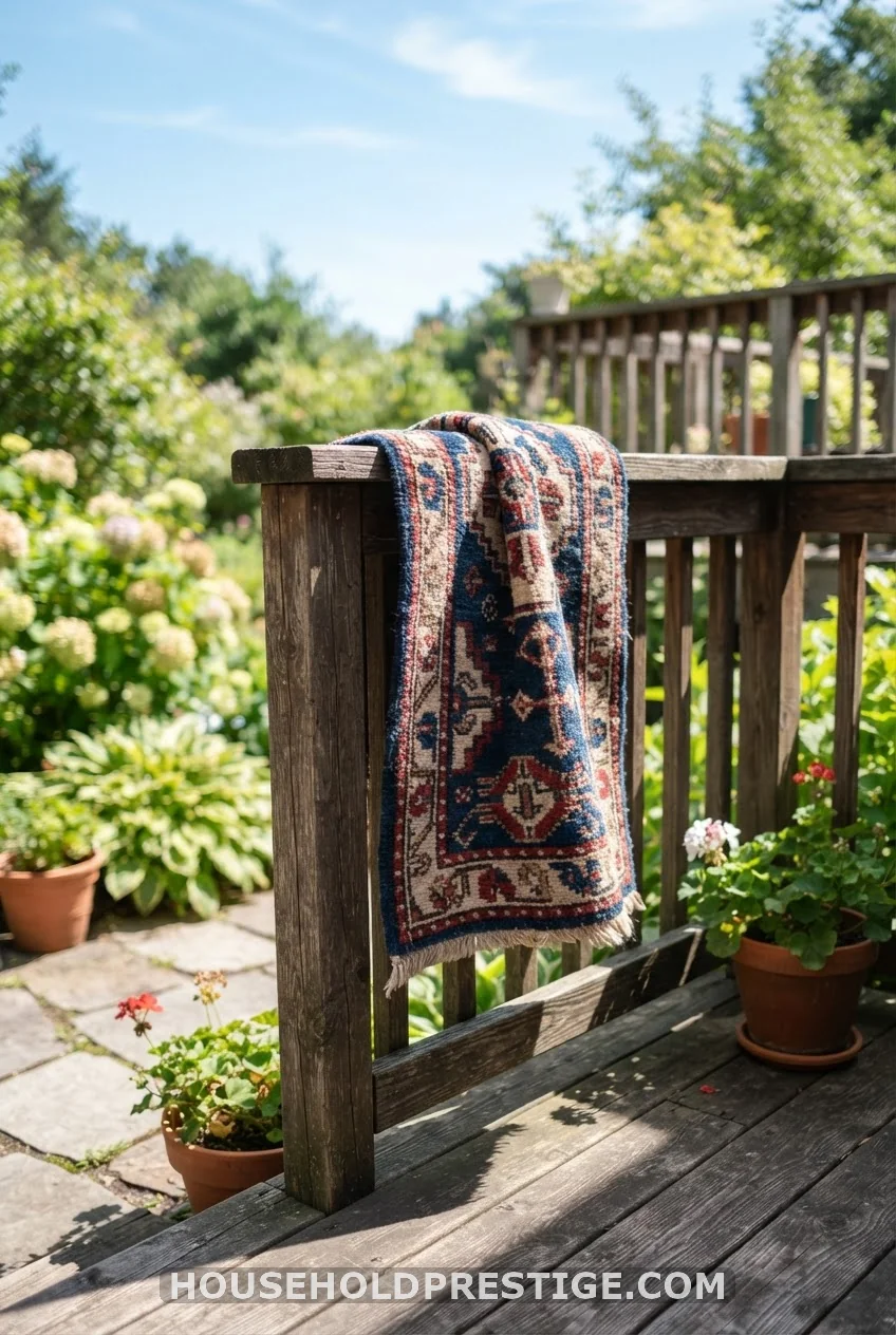 Let a Small Rug Dry in Direct Sunlight