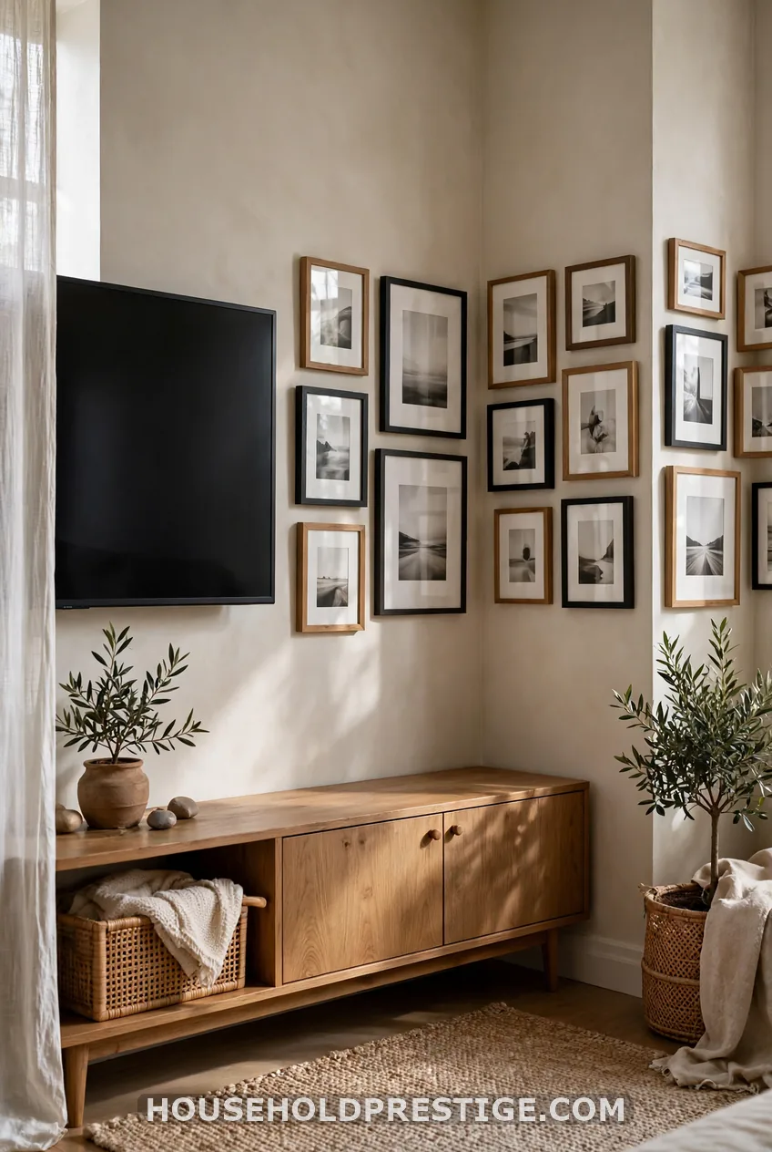 Balance a Heavy TV Wall With an L-Shape