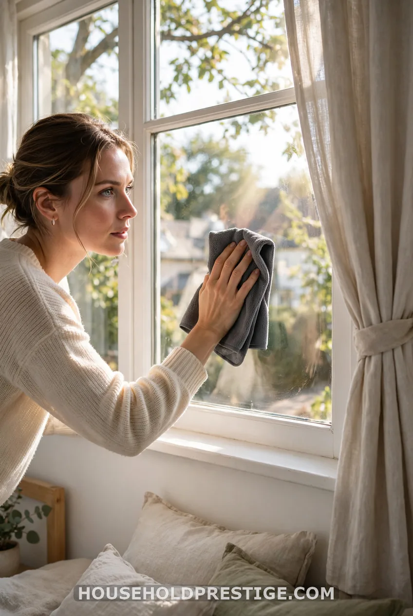 Clean the Windows, Sills, Blinds and Mirrors (12 minutes)