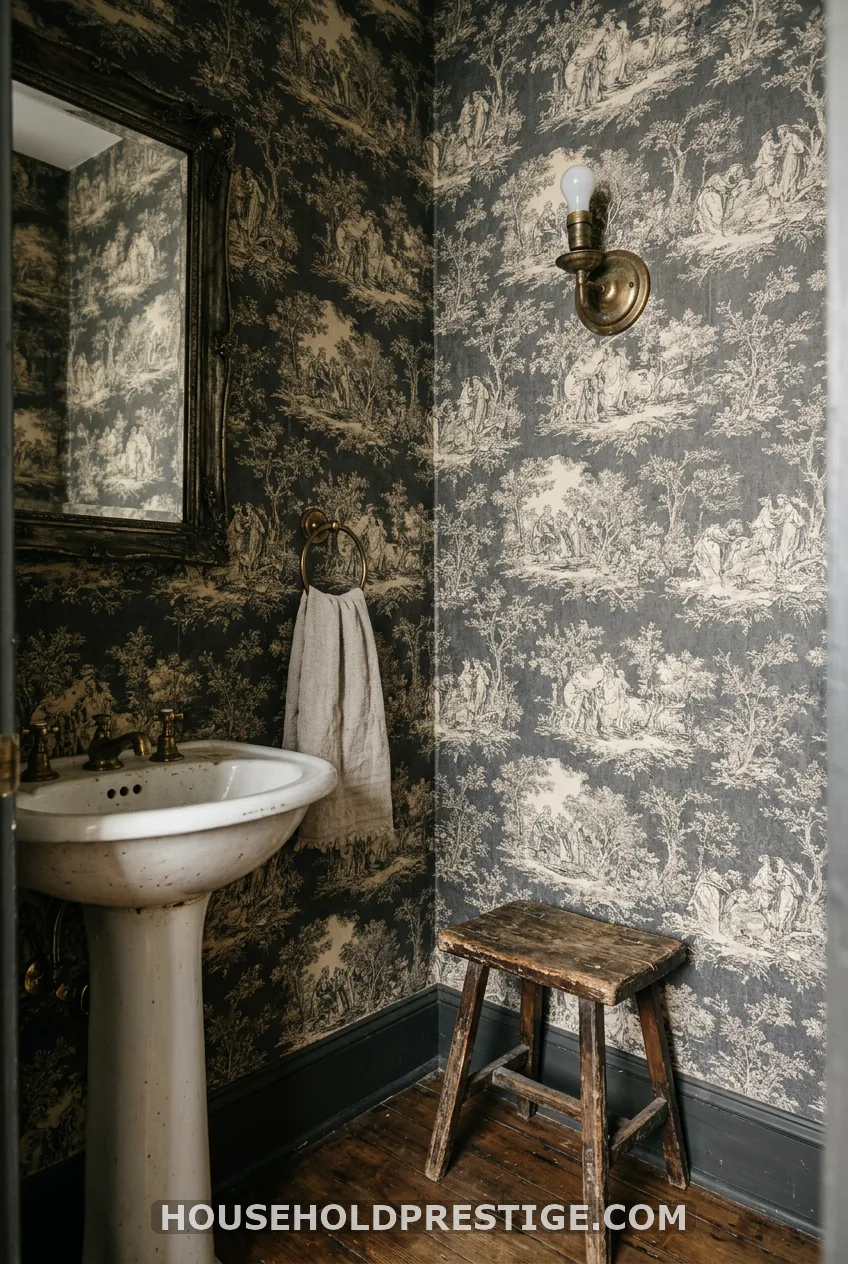 Vintage Toile or Block Print