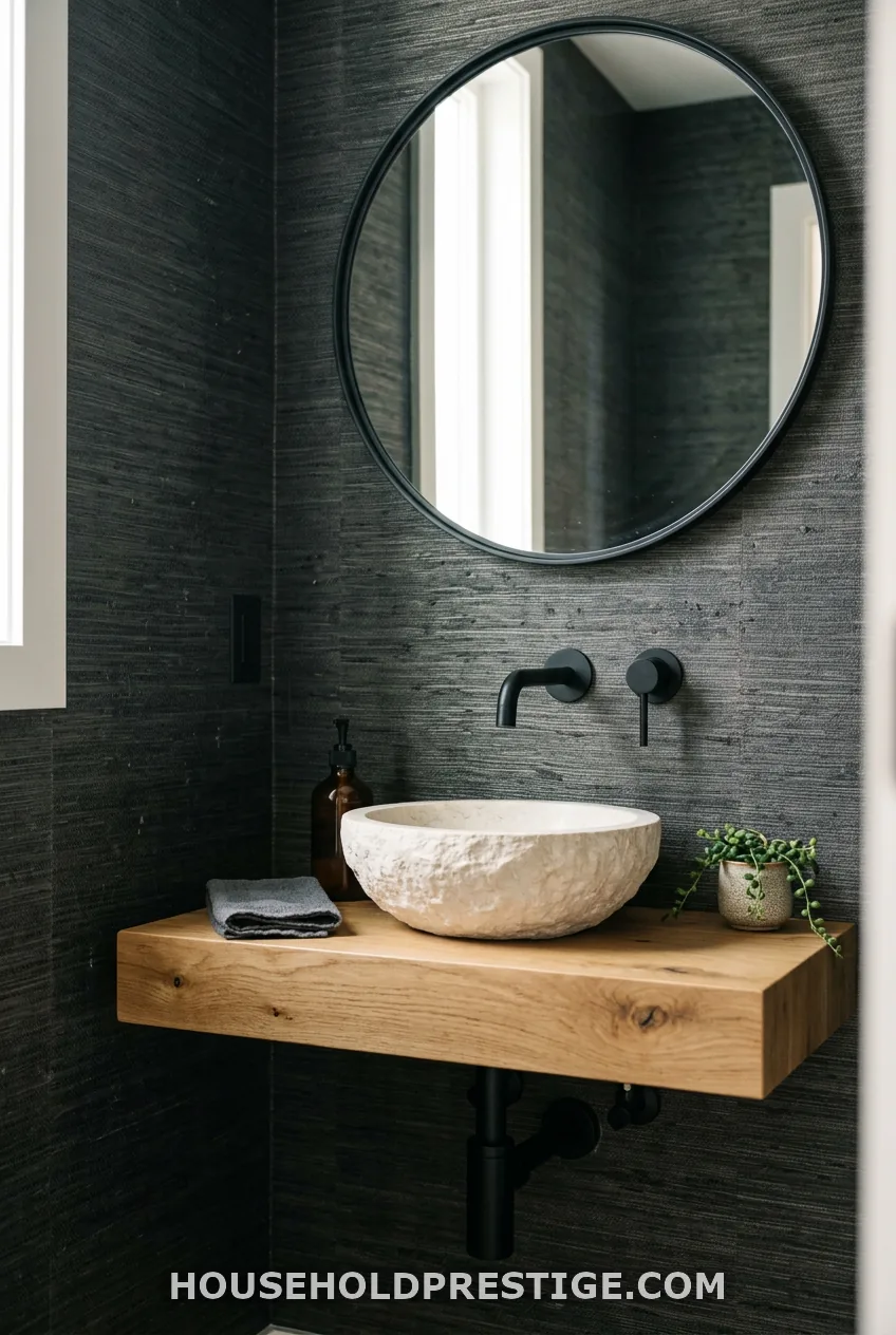 Dark Textured Grasscloth or Faux Linen