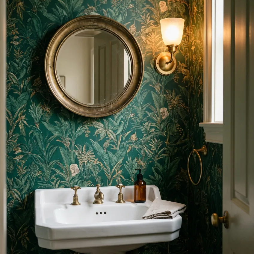 18 Moody Powder Room Wallpaper Ideas for Small Baths, Renters, and Bold Beginners