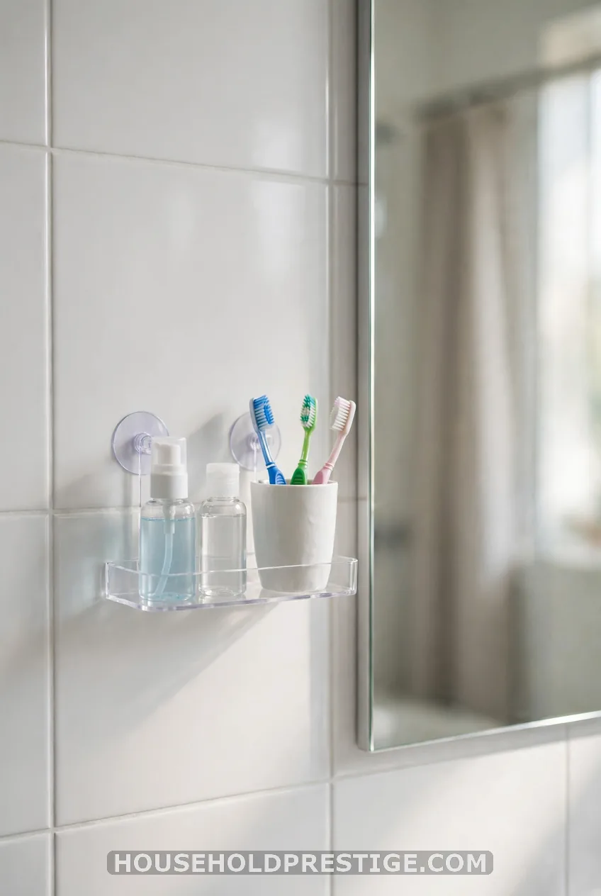 Suction and Adhesive Shelves (Plus Floating Shelves If You Own)