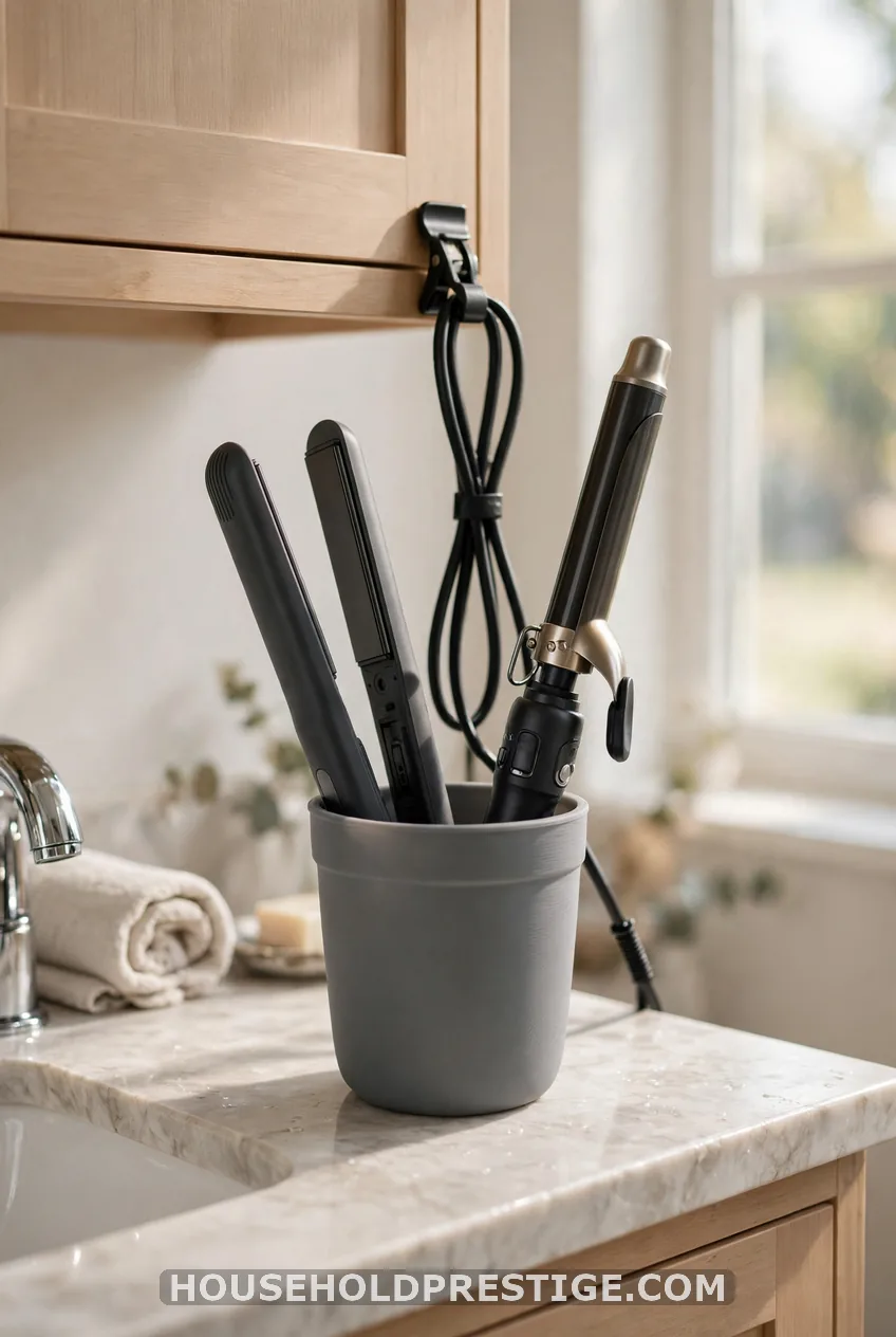 A Heat-Proof Cup and Cord Clip for Hot Tools