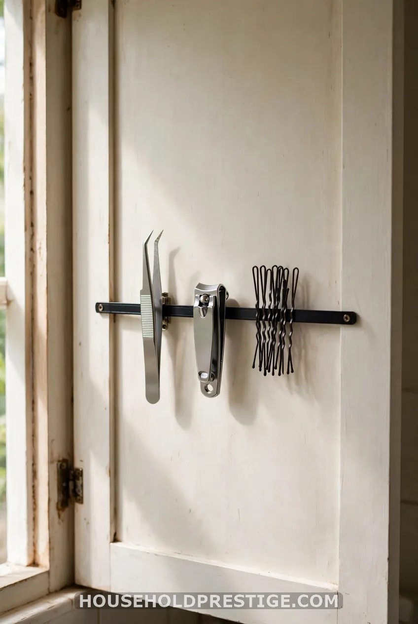 Magnetic Strip or S-Hooks for Small Metal Tools