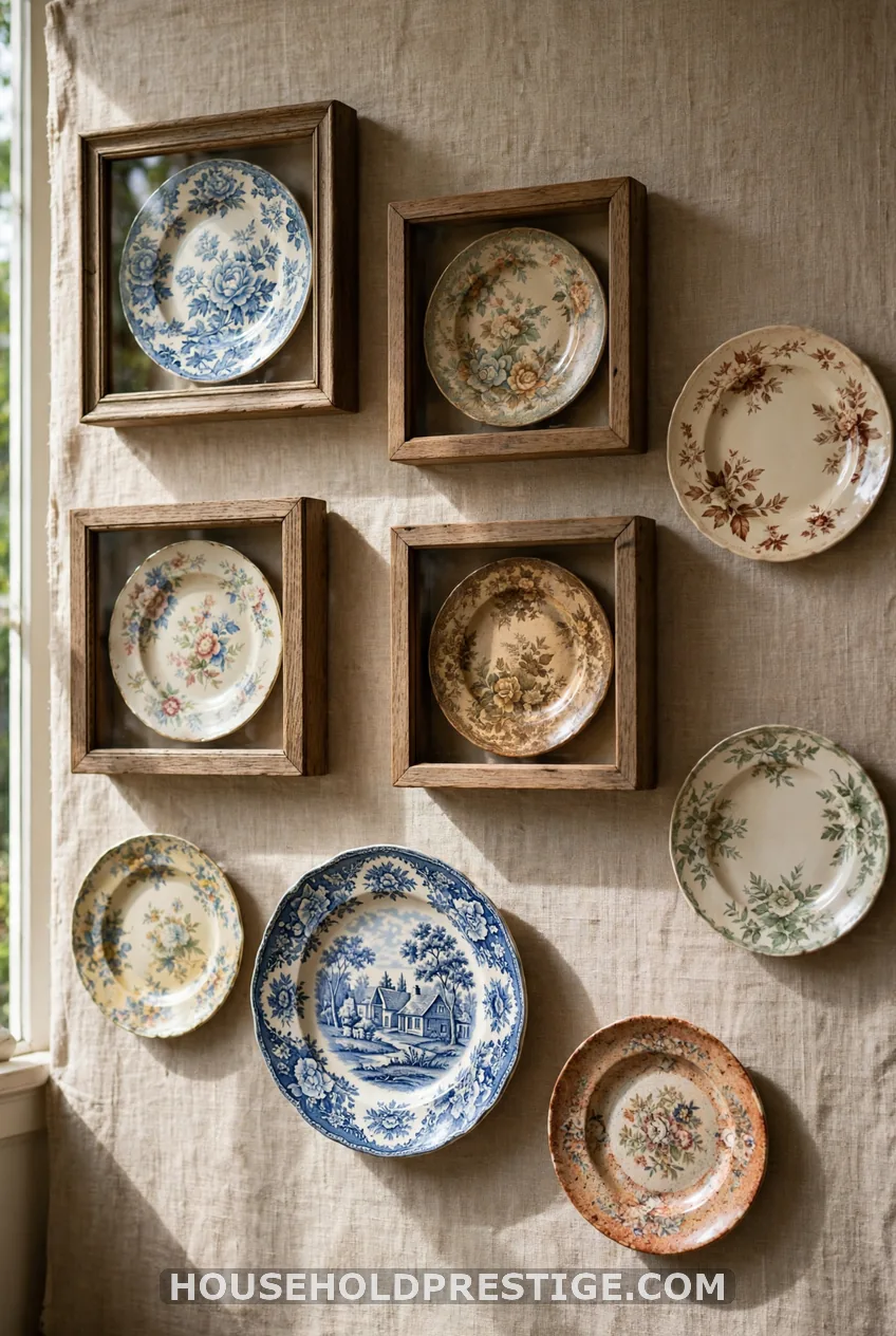 Framed Vintage Plate Gallery Wall