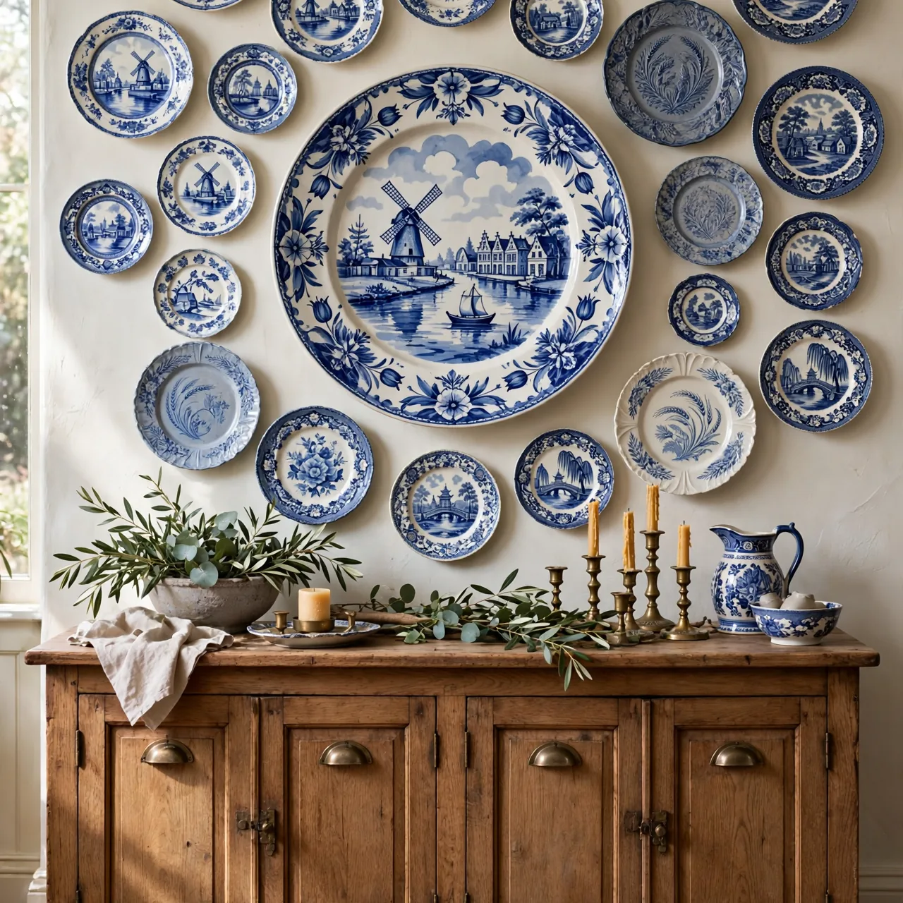 16 Vintage Plates on Wall Ideas for Kitchens, Dining Rooms & Renters